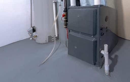 A home high-energy efficient furnace in a basement in Mission, KS.