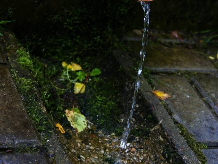 Leaking water pipe outside